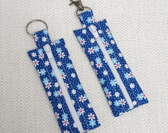 Daisy Lip Balm Holder Keychain, Handmade Chapstick Pouch