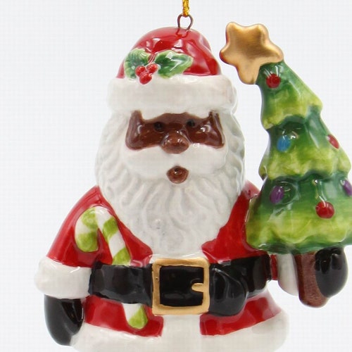 African American Santa Claus Christmas Ornament - Etsy