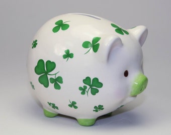 Shamrock Piggy Bank Etsy