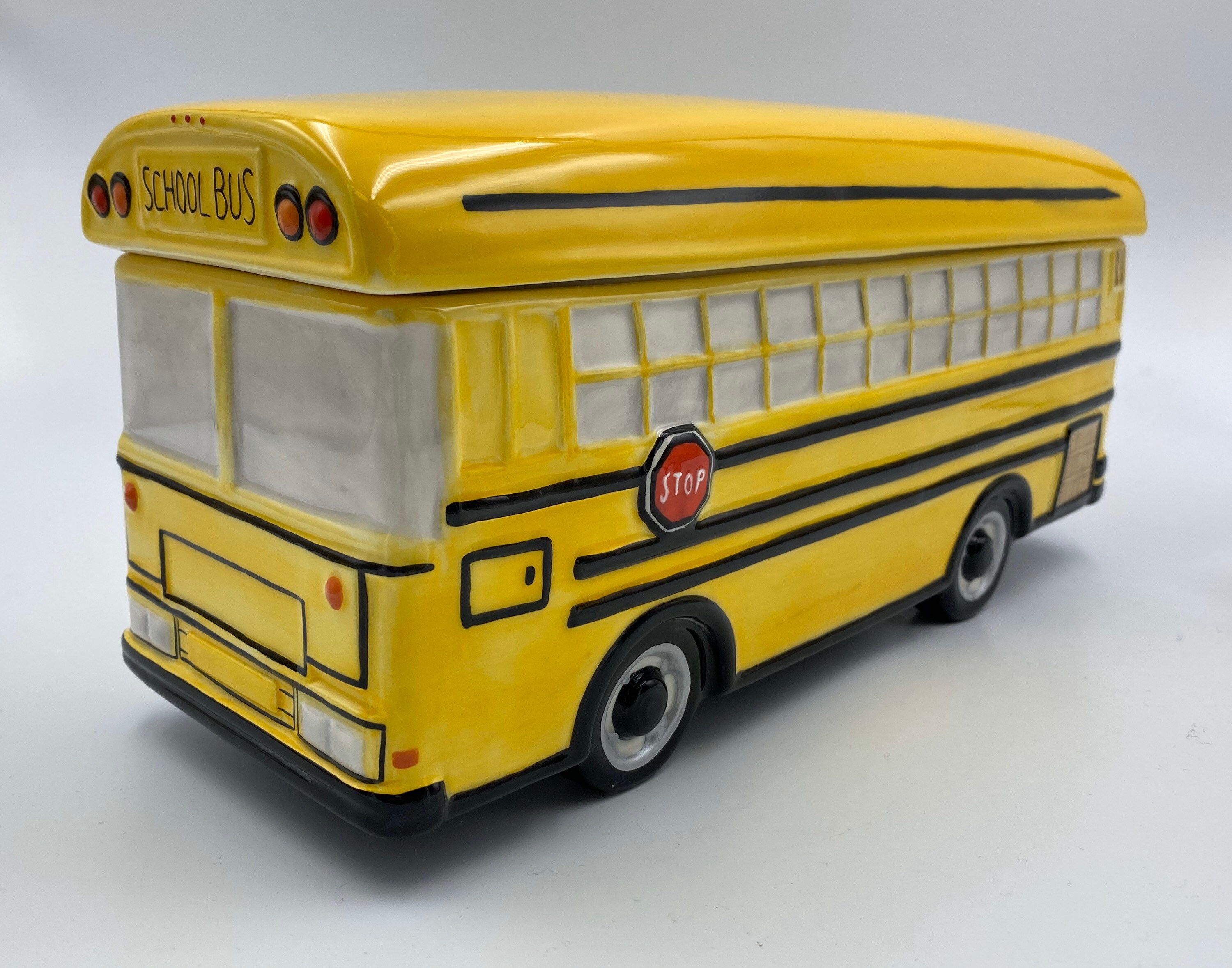 Handpainted ceramic school bus cookie jar/music box Wheels on Etsy