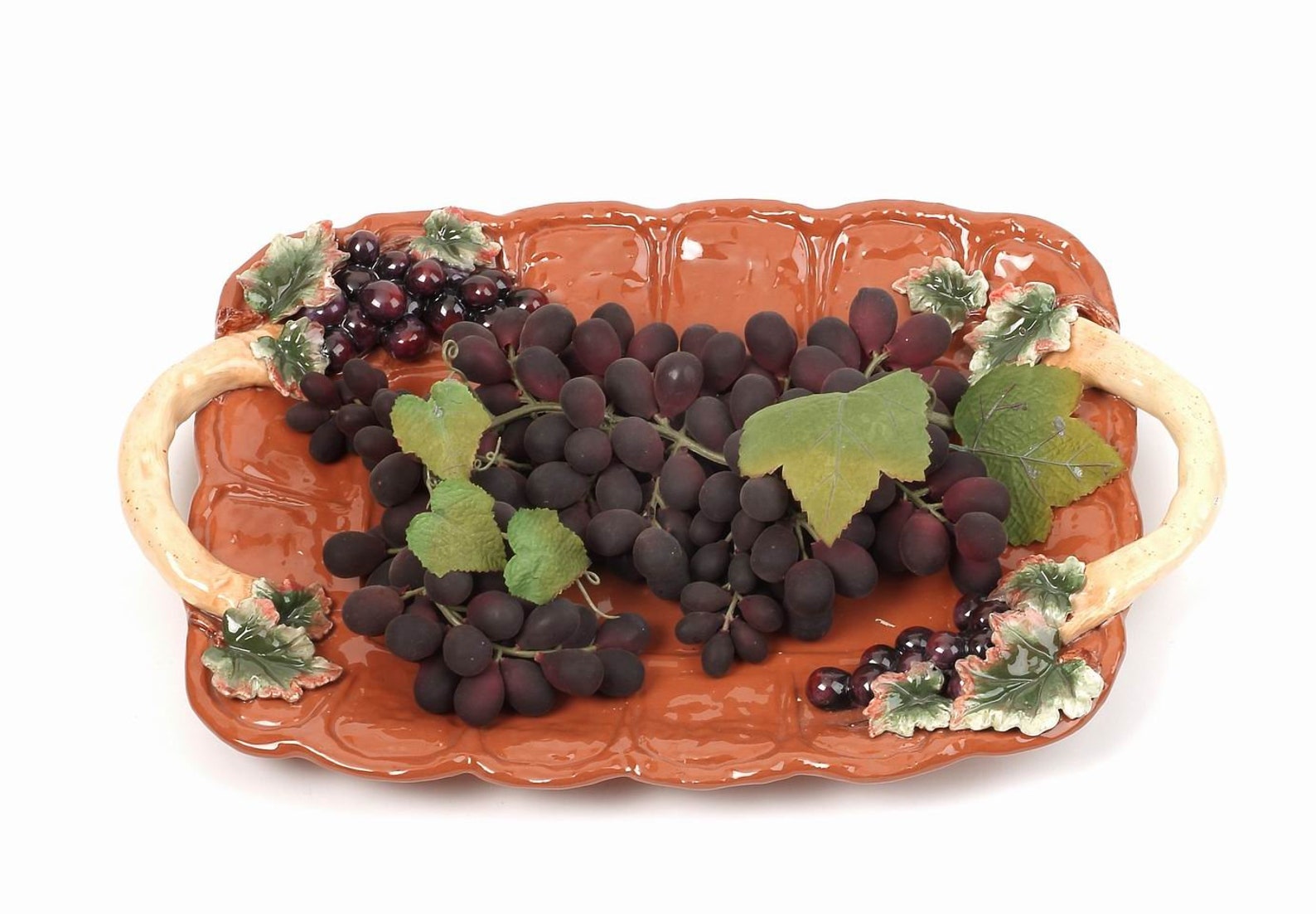 Handmade Terra Cotta Pottery Grape Tray Etsy