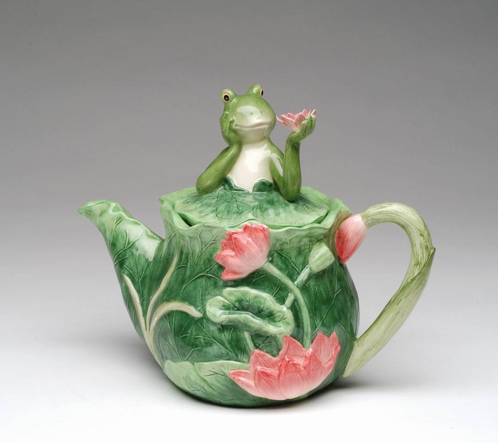 Hand painted ceramic cute frog teapot holds 24 ounces Etsy