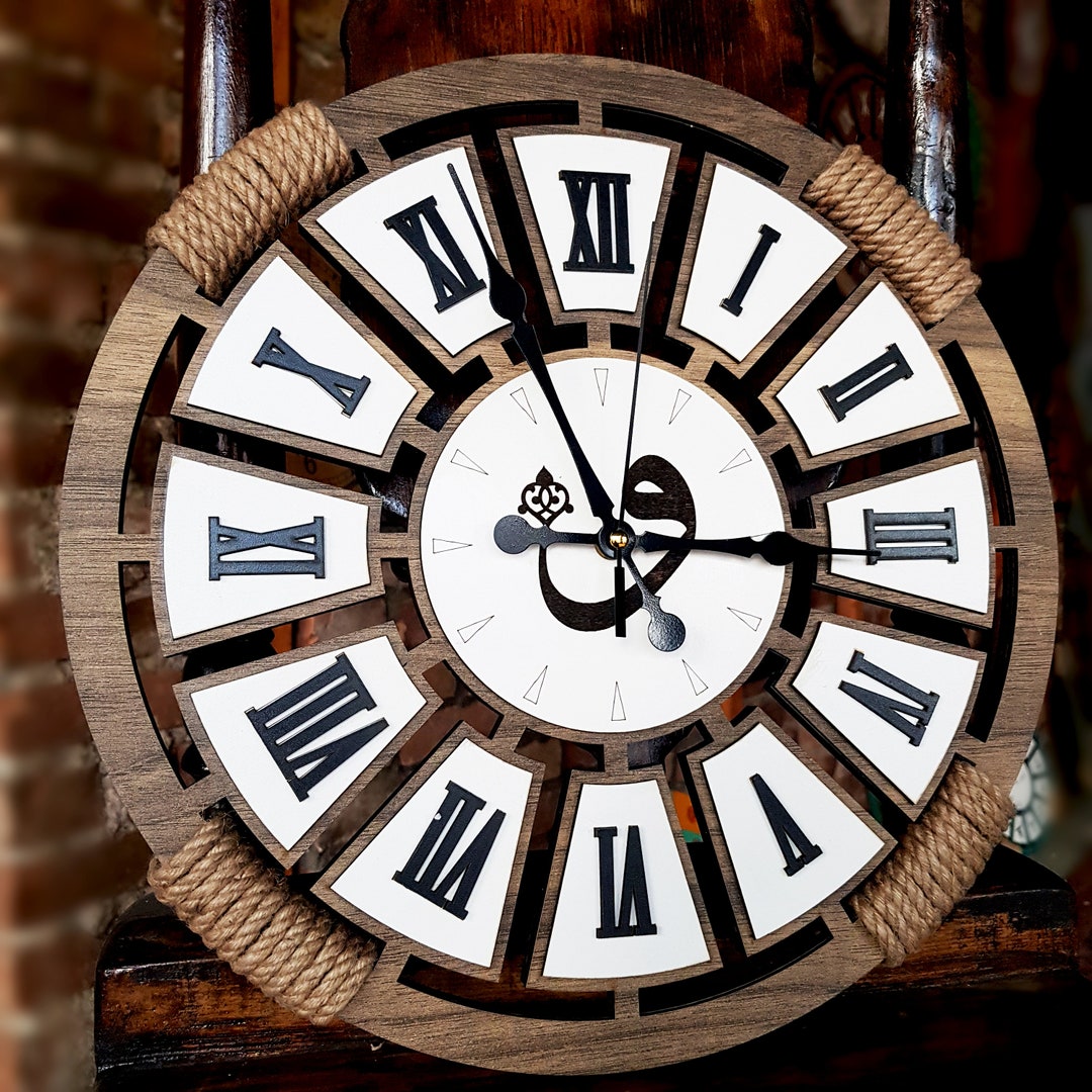 Wall clock, rope wooden clock, home decor,personalize housewarming gift