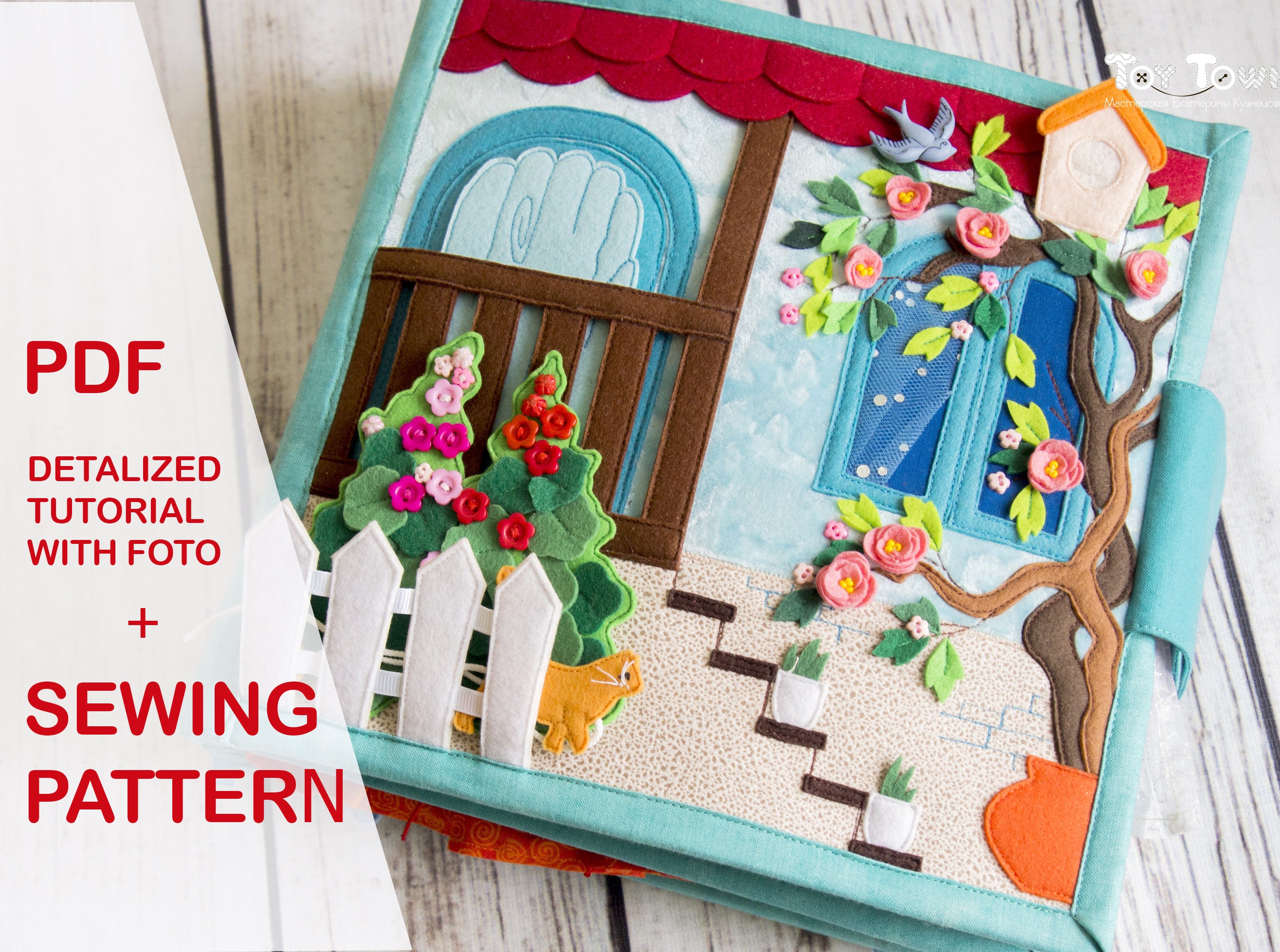 Tutorial Dollhouse Pattern PDF Fabric Quiet book Instruction Etsy