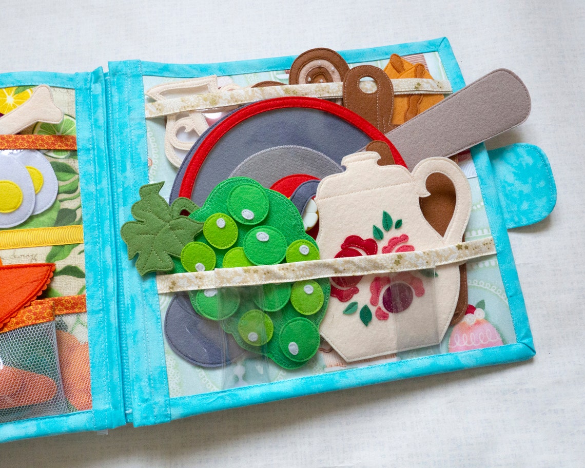 PDF Pattern KITCHEN Quiet book Template Felt food Pretend Etsy