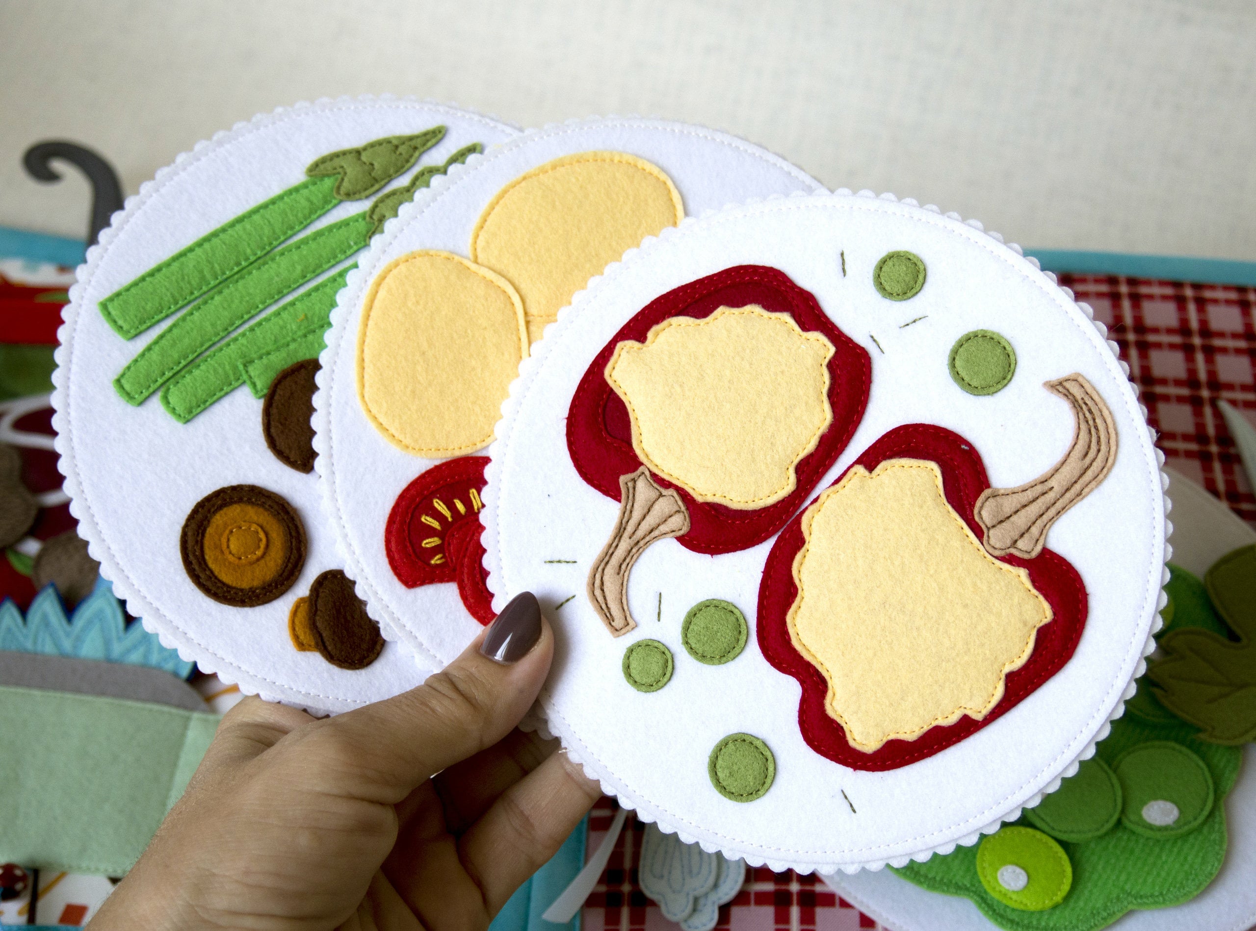 PDF Pattern Felt food plates Templates Set Kitchen Pretend | Etsy