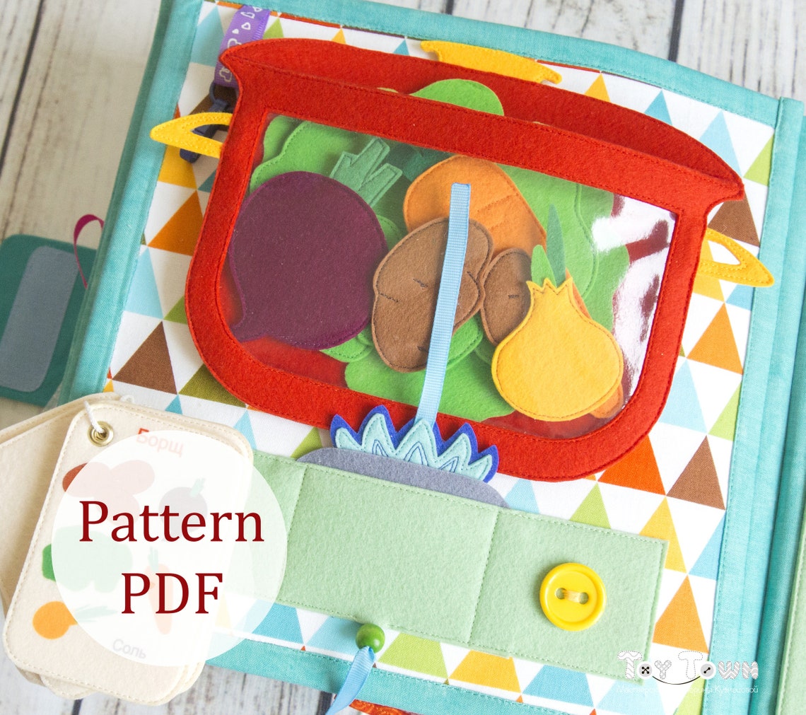 PDF Pattern KITCHEN Quiet book Template Felt food Pretend | Etsy