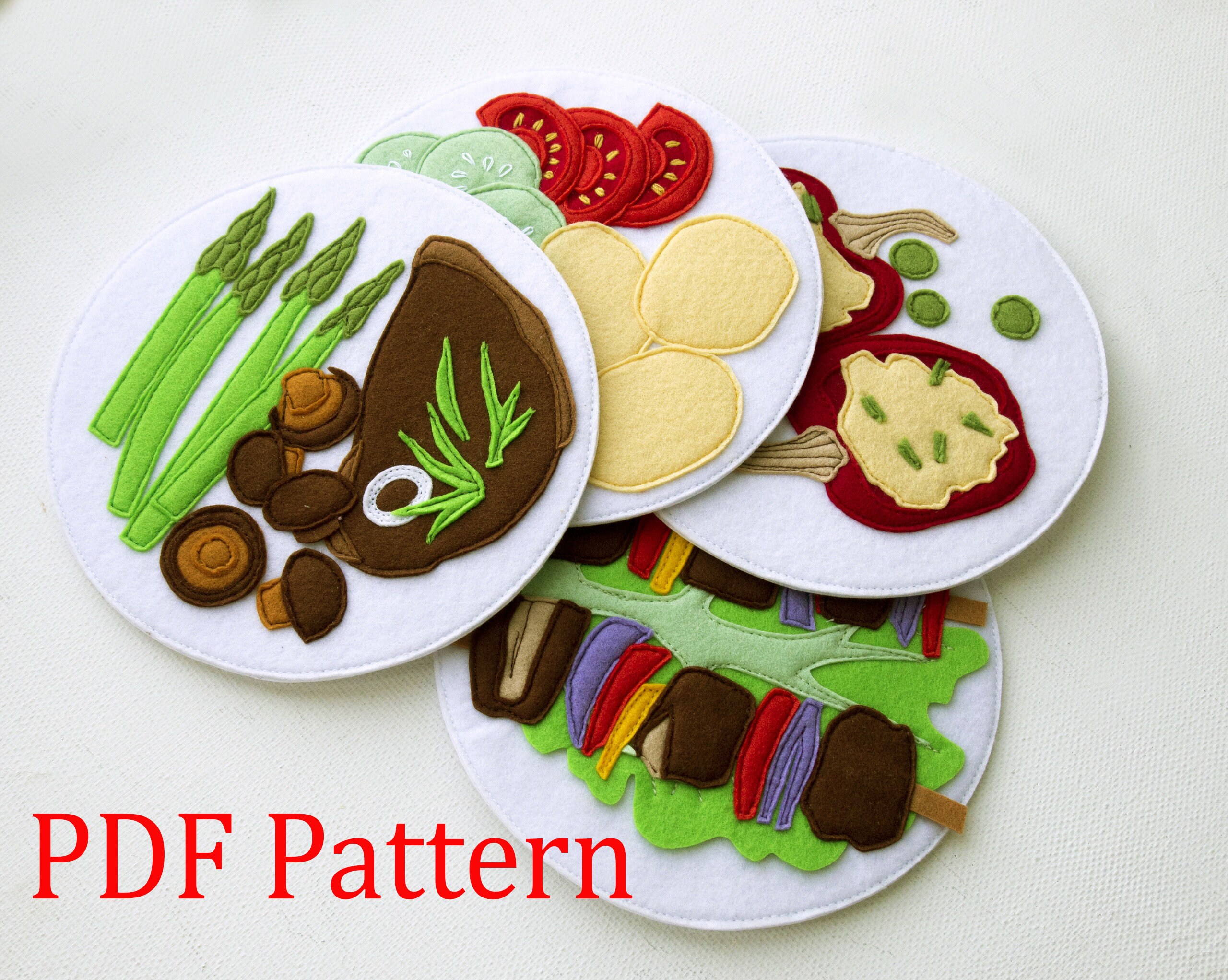 pdf-pattern-felt-food-plates-templates-set-kitchen-pretend-etsy