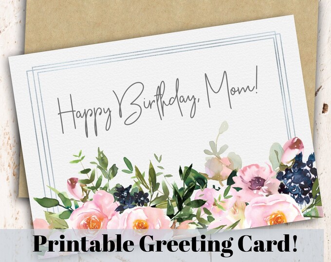 Printable Birthday Card Download, Downloadable Birthday Card Printable ...