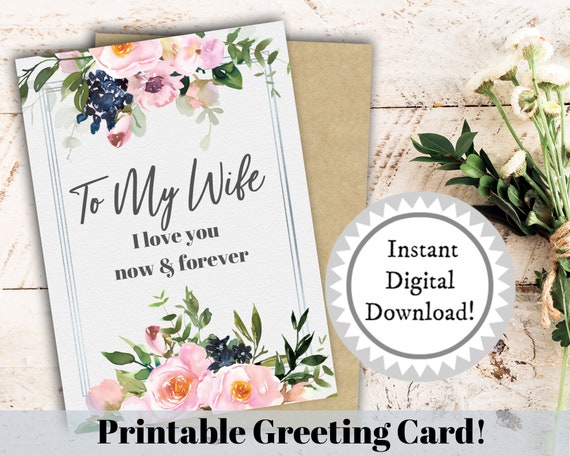 photo Happy Anniversary Card To My Wife printable happy anniversary card wedding anniversary card etsy