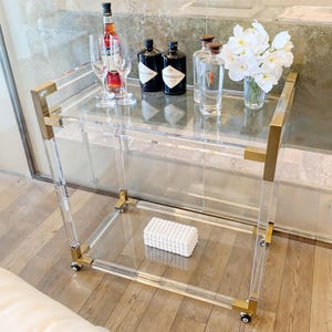 Clear acrylic food carts, stainless steel acrylic food carts, plexiglass furniture, designer custom furniture.