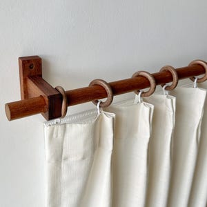 Wooden Curtain Rods,Custom Wooden Curtain Rods,Unique Square Brackets,Curtain Rod Set,Minimalist