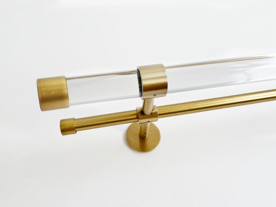SIMEWIN Asta Per Tende Oro Regolabile Da 28 A 48 Pollici (0,7-1,2 M) – Diametro 2,5 Cm, Spessore 0,8 Mm, Finiture Classiche, Staffe Incluse