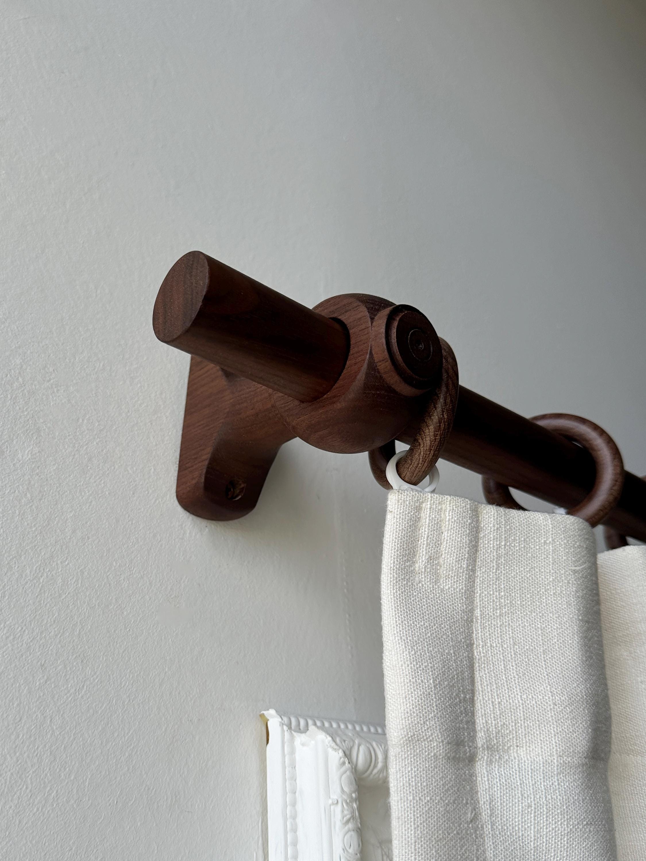 Brown Wooden Curtain Rods,custom Wooden Curtain Rods,unique Round ...