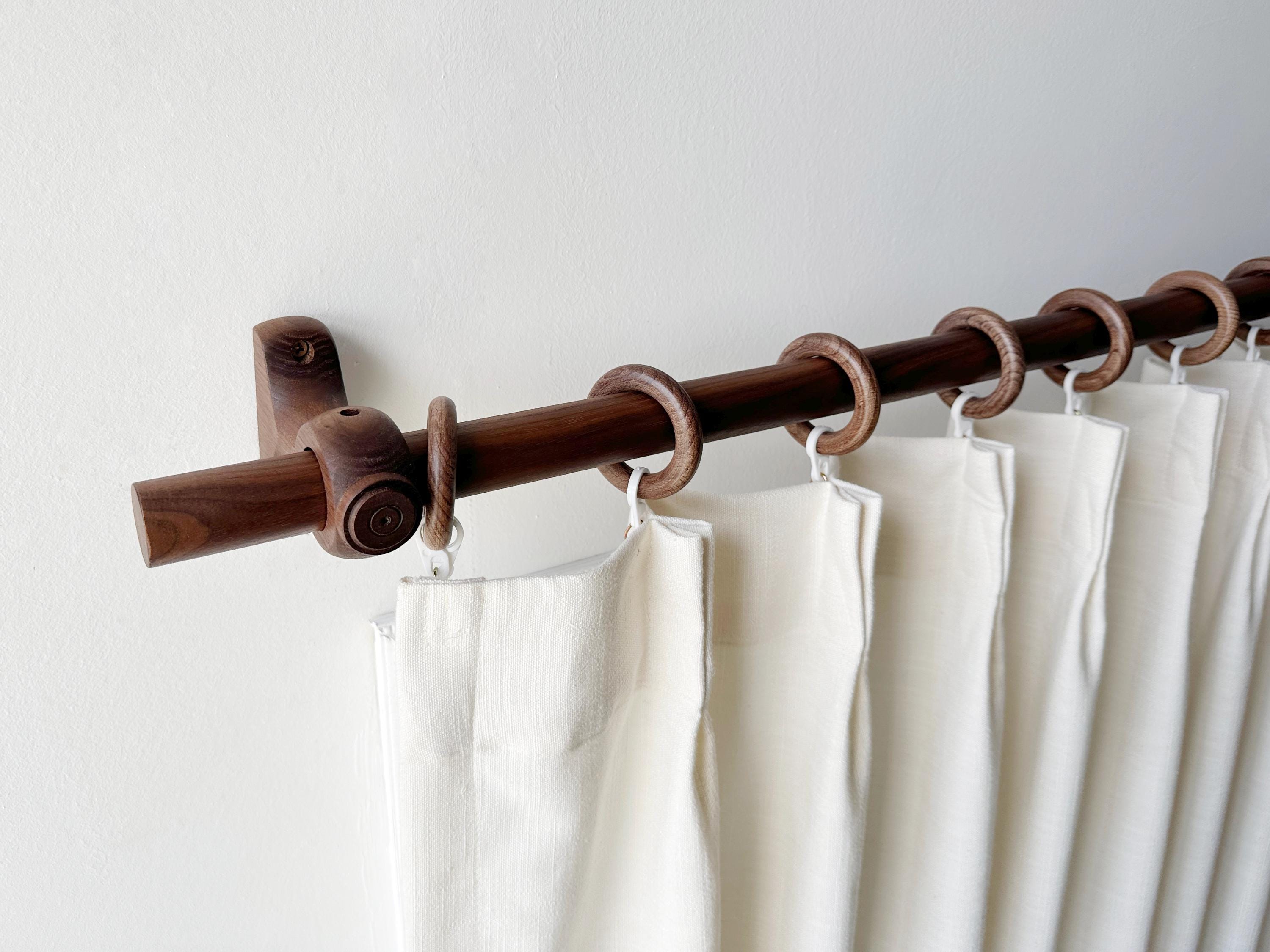 Brown Wooden Curtain Rods,custom Wooden Curtain Rods,unique Round ...