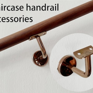 Rose gold leaning wall bracket, stainless steel staircase handrail accessories, metal handrail bracket, wall mounting bracket.