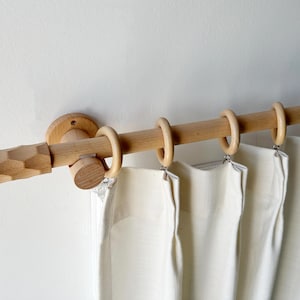 Custom Wooden Curtain Rods,Wooden Curtain Rod for Windows,Curtain Rod Set,  Drapery rod, Rod Bracket