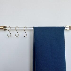 Acrylic Crystal Bar Towel Rack, Bracket Crystal Bar, Custom Size with Hooks.