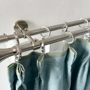 Stainless Steel Silver Double Rod Curtain Rod, Metal Curtain Rod, A wide range of decorative rod ends are available, custom size curtain rod