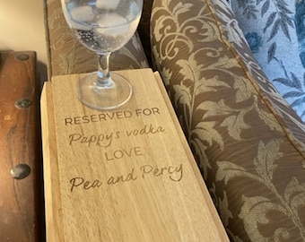 Personalised Laser Engraved Flexible Wooden Sofa Snack Tray