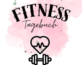 Fitness Tagebuch schwarz-weis, Fitness- und Sportplaner, Trainingstagebuch, Schrittetagebuch, Wassertagebuch, A4 zum selbst Ausdrucken