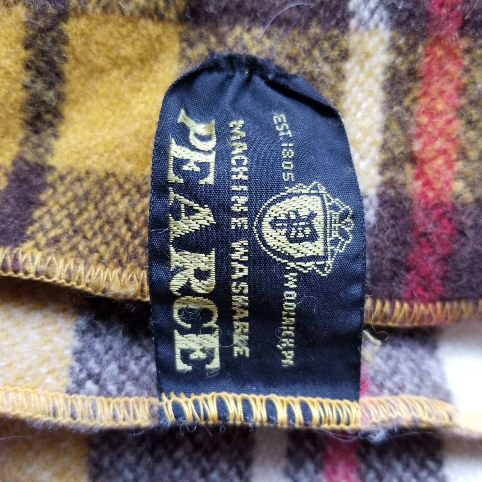 Woolrich Pearce Throw Yellow Plaid Wool Blanket Etsy