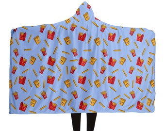 Let's Ketchup - French Fries Sherpa Hooded Blanket