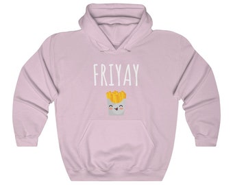 FriYay Hoodie/ Hoodie/ Hoodie med pommes frites/ Kawaii Hoodie/ Fredag Hoodie/ Present Hoodie med pommes frites/ Rolig Hoodie med pommes frites/ Söt Hoodie med pommes frites
