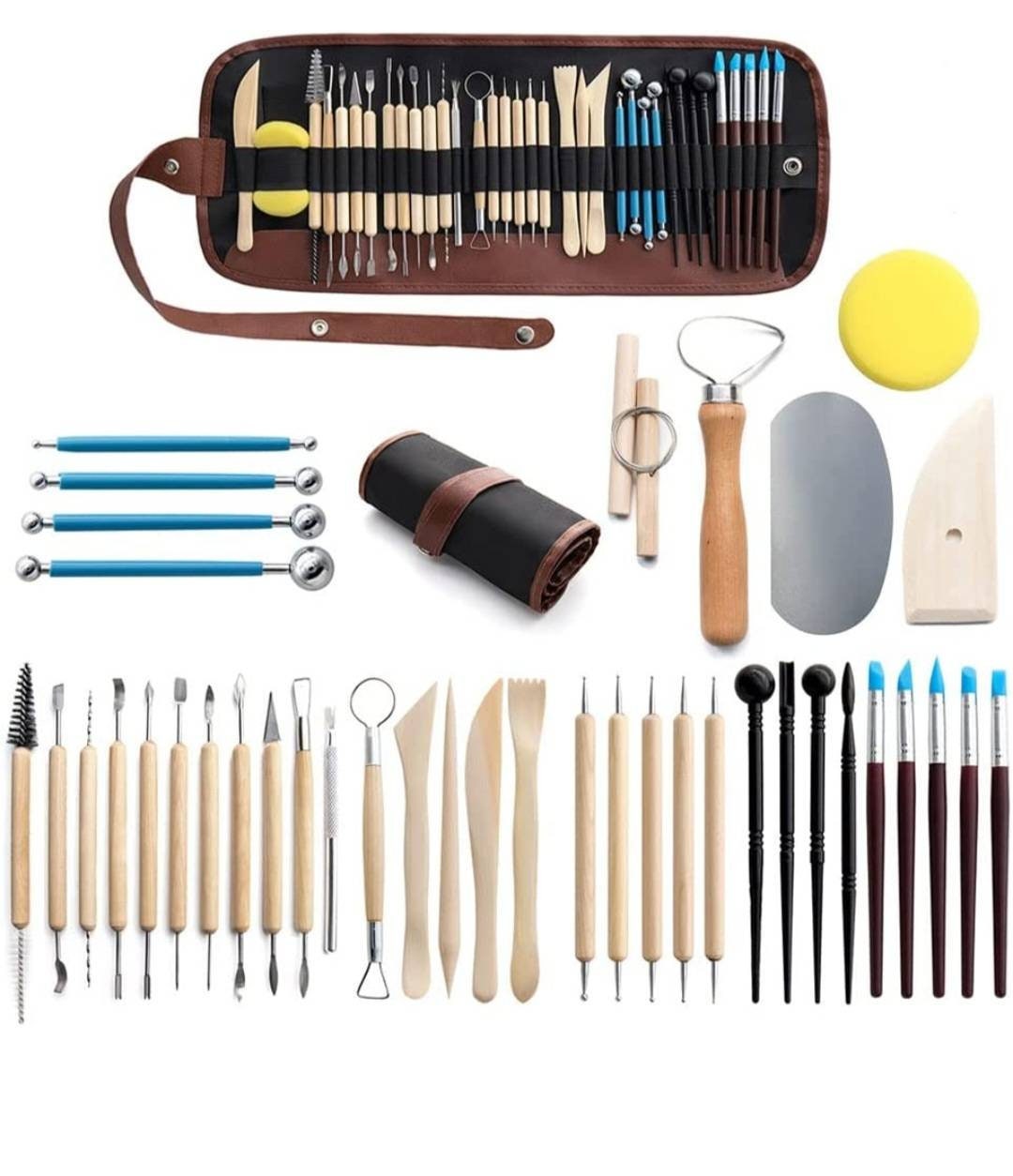 40 Pcs Polymer Clay Tools, Modeling Clay Sculpting Tools Set Pottery ...