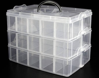 Clear Plastic Beads Storage Container and Organizer 3 color