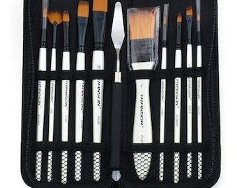 Artist Paint Brushes Set Acrylic Paint Brush,Soft Nylon Hair with Pearl White Grip in Carrying Case,Art Painting Brush for Acrylic Oil