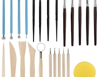 24pcs Polymer Clay Tools, Modeling Clay Sculpting Tools Set Pottery Tools