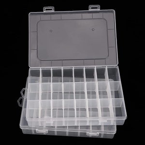 Clear Plastic Storage Boxes With Lid 15 Grid Adjustable Storage Box With  Compartments for Craft Storage, Beads, Button, Jewelry Earring Ring 