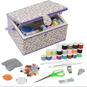 Large Sewing Basket with sewing kit