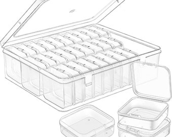 30Pieces Small Clear Plastic Beads Storage Container and Organizer