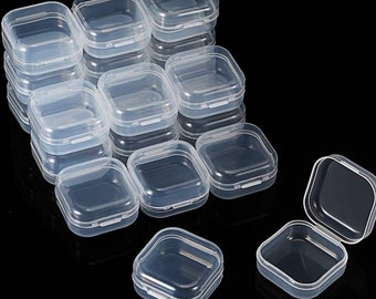36 Pieces Rectangle Clear Plastic Containers Transparent Beads Storage Containers Box
