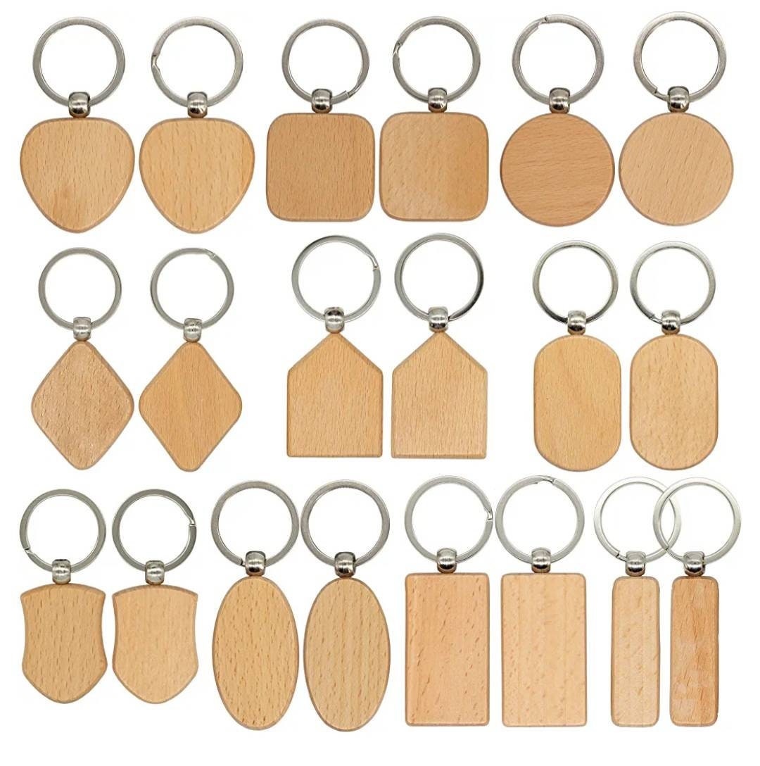Wood Keychain Blanks, Keychain Blank Wood, Keychain Blank for Engraving,  Wholesale Craft Supplies, DIY Keychains, Craft Blanks, Bulk Supply 