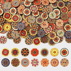 260 Pcs Wooden Handmade Buttons Sewing Round 2 Holes Buttons for Sewing Clothing Accessories