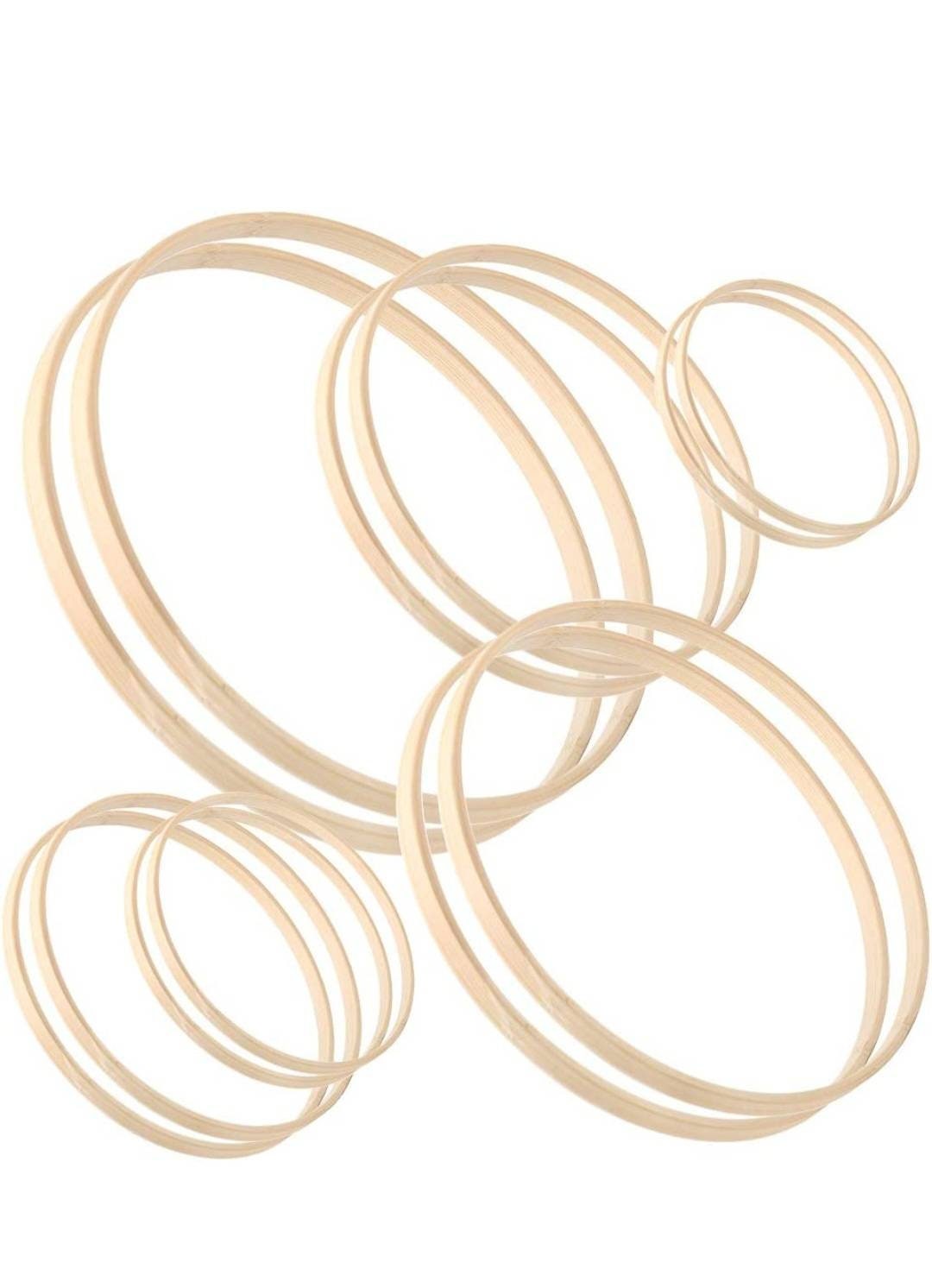 12 Pieces 6 Sizes Wooden Bamboo Floral Hoop Set Macrame - Etsy