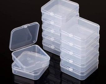 Paylak 12 Storage Round Clear Container with Screw Lids for Small Items Organizer 1.5 Inches