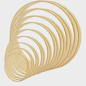 12/18 Pieces   Wooden Bamboo Floral Hoop Set Macrame