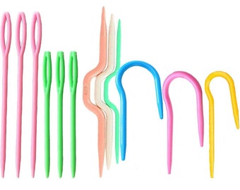 12 pcs 3 Sizes ABS Plastic Knit Cable Stitch Knitting Needles