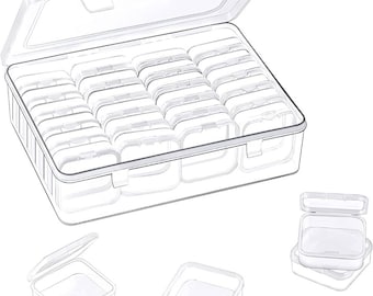 28 Pieces Small Clear Plastic Beads Storage Container and Organizer