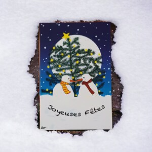 Carte de voeux bonhommes de neige