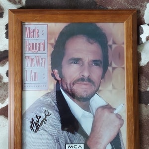 Merle Haggard hand-signe MCA promo photo from &quot;The Way I Am&quot;