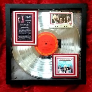 AEROSMITH DEBUT ALBUM (1972) w/Dream On  + Vintage Aerosmith Concert flyer framed