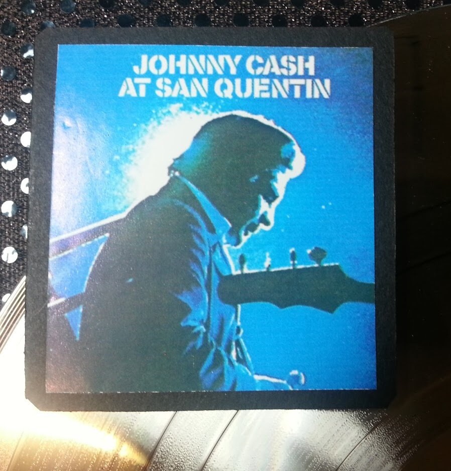 Johnny Cash (live at San Quentin) PLATINUM AWARD + 4 Photos (RARE