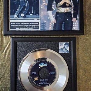 Michael Jackson - Billie Jean Award + Moonwalk photo framed