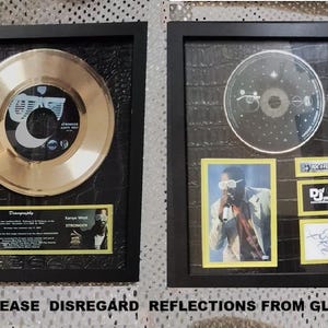 Kanye West  &quot;Stronger&quot;  Gold & CD award (TWO FRAMED items)