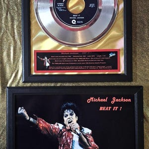 Michael Jackson - BEAT IT Award + Iconic photo framed